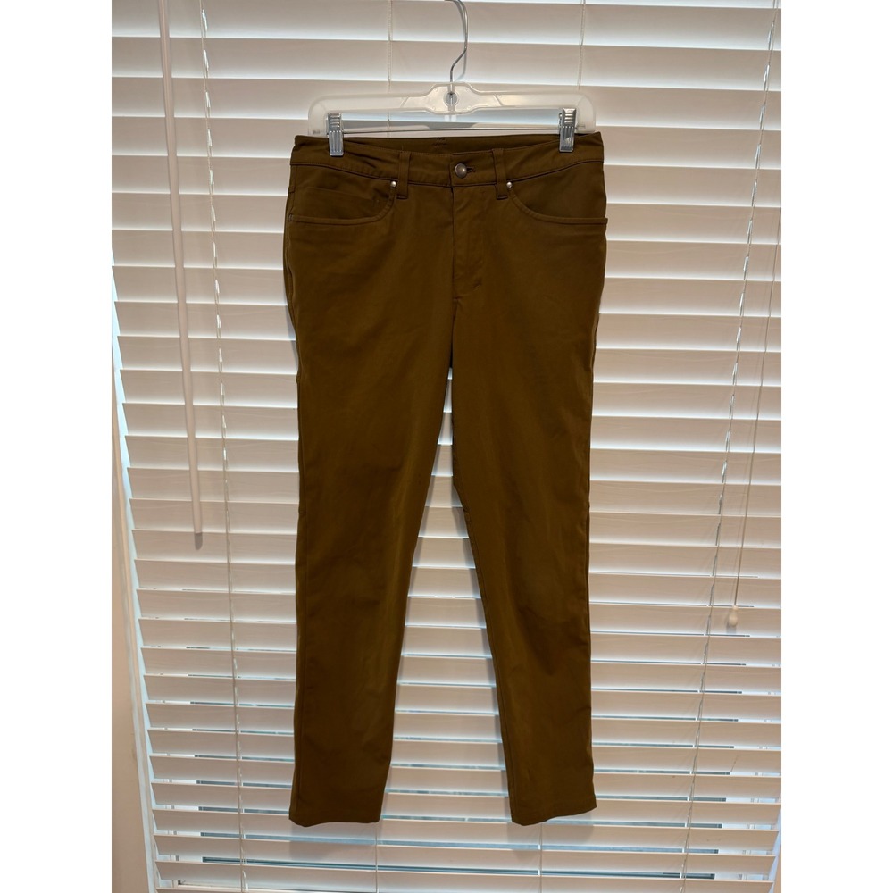 Lululemon ABC Slim Fit Pants Mens 28 Brown Warpstreme 5-Pocket Chino Trouser